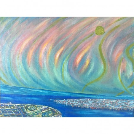Green sun - painting by Angelina - 50x60 cm
