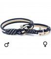 Set of 2 Maritime partner bracelets, made of sail rope, blue