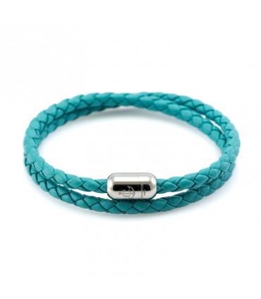 Constantin Maritime Leather Bracelet, Turquoise